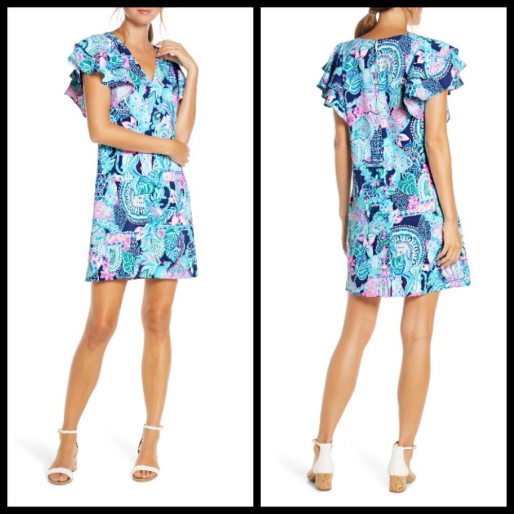 💕LILLY PULITZER Kathie Dress Lookin Sharp 00 NWT - Picture 3 of 16